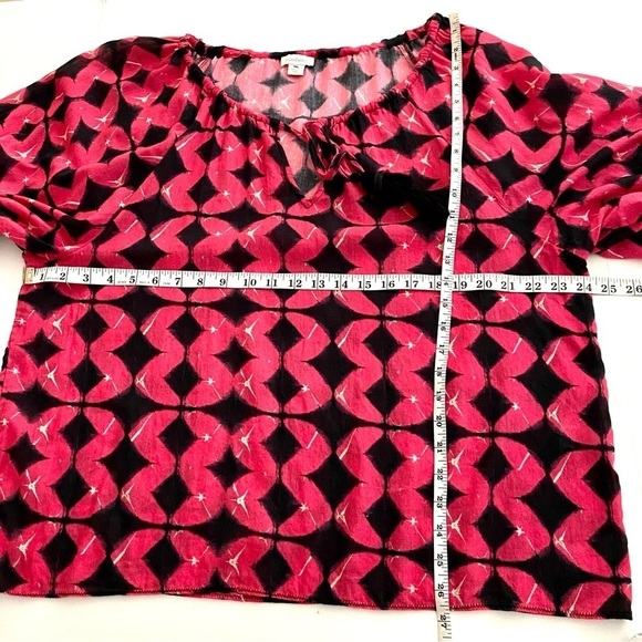 Sundance Hyacinth Cotton Oversized Top Sz Small Batik Boho Peasant Tassel Tie - Picture 13 of 14